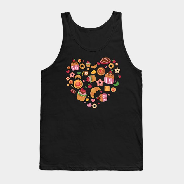 Bakery heart design / baking lover gift / baking mom  / bakery lover present Tank Top by Anodyle